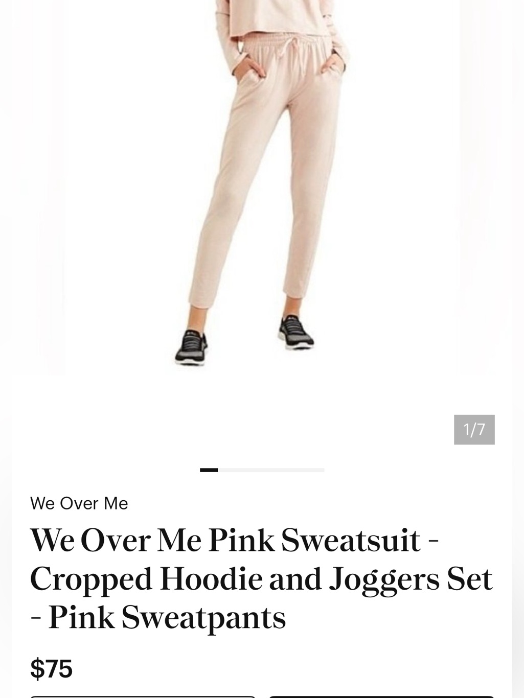 We Over Me Pale Pink Joggers With Drawstring Waist
